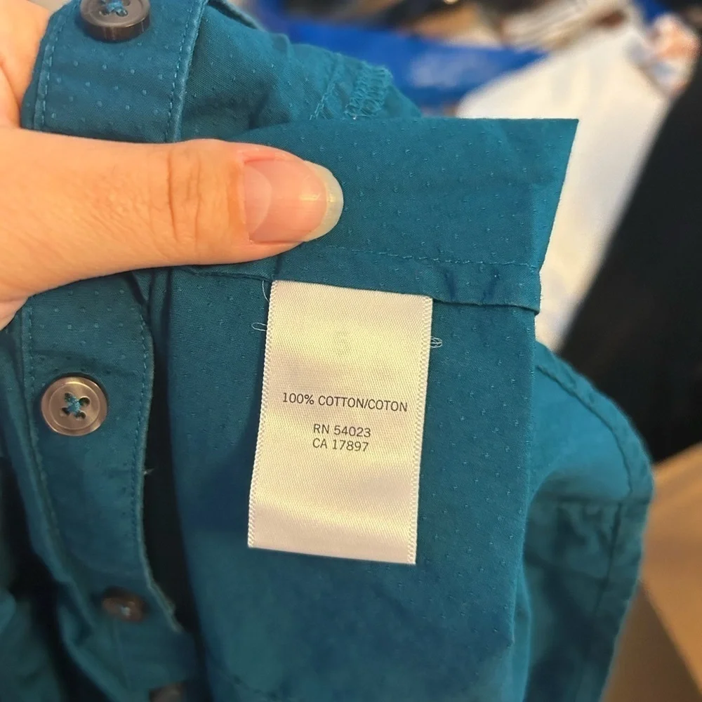 BANANA REPUBLIC DEEP TEAL Y2K PUFF SLEEVE BLOUSE